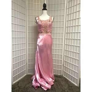 Handmade Embroidered Pink Gown